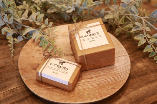 ココマユソープ 馬油石鹸 蜂蜜 ホホバオイル 竹粉 (大)300g (小)80g
